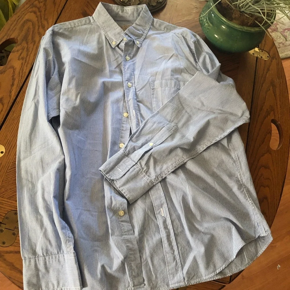 Blue and White Pin Stripe Shirt